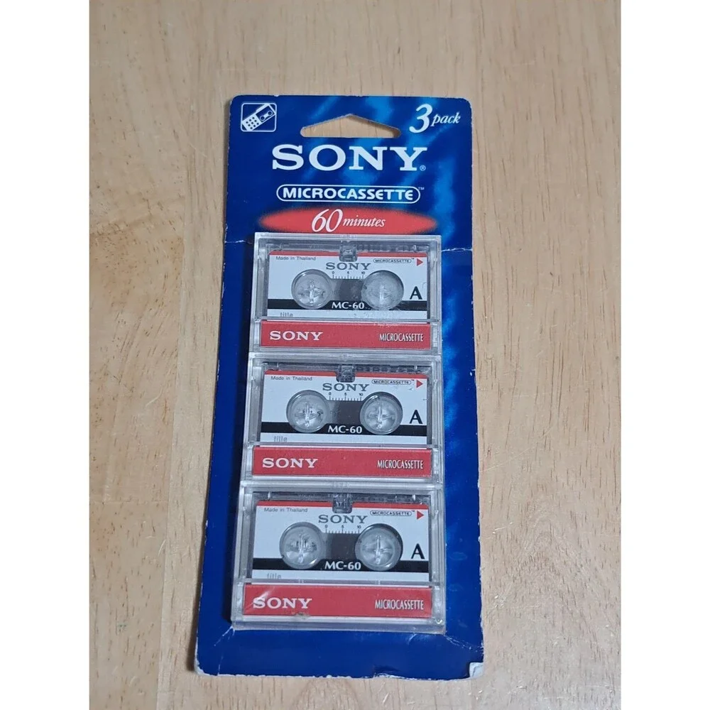 BRAND NEW SEALED Sony MC-60 Microcassette Tapes 3 Pack Blank Audio
